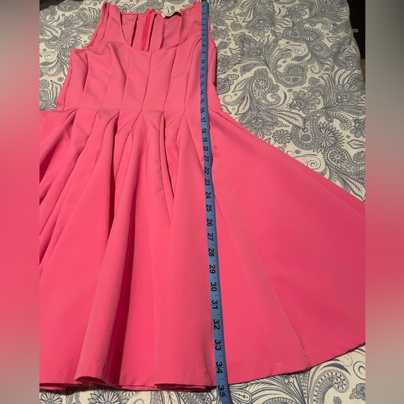 Modcloth Pink retro pinup rockabilly swing dress, scoop neck, small - Picture 7 of 7